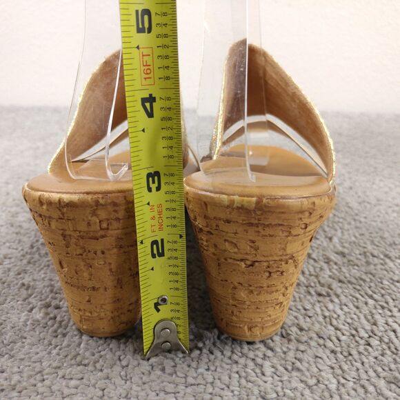 Italian Shoemakers Platform Sandals Womens Size 6 Shoes Multicolor Brown Slip On - Picture 3 of 10